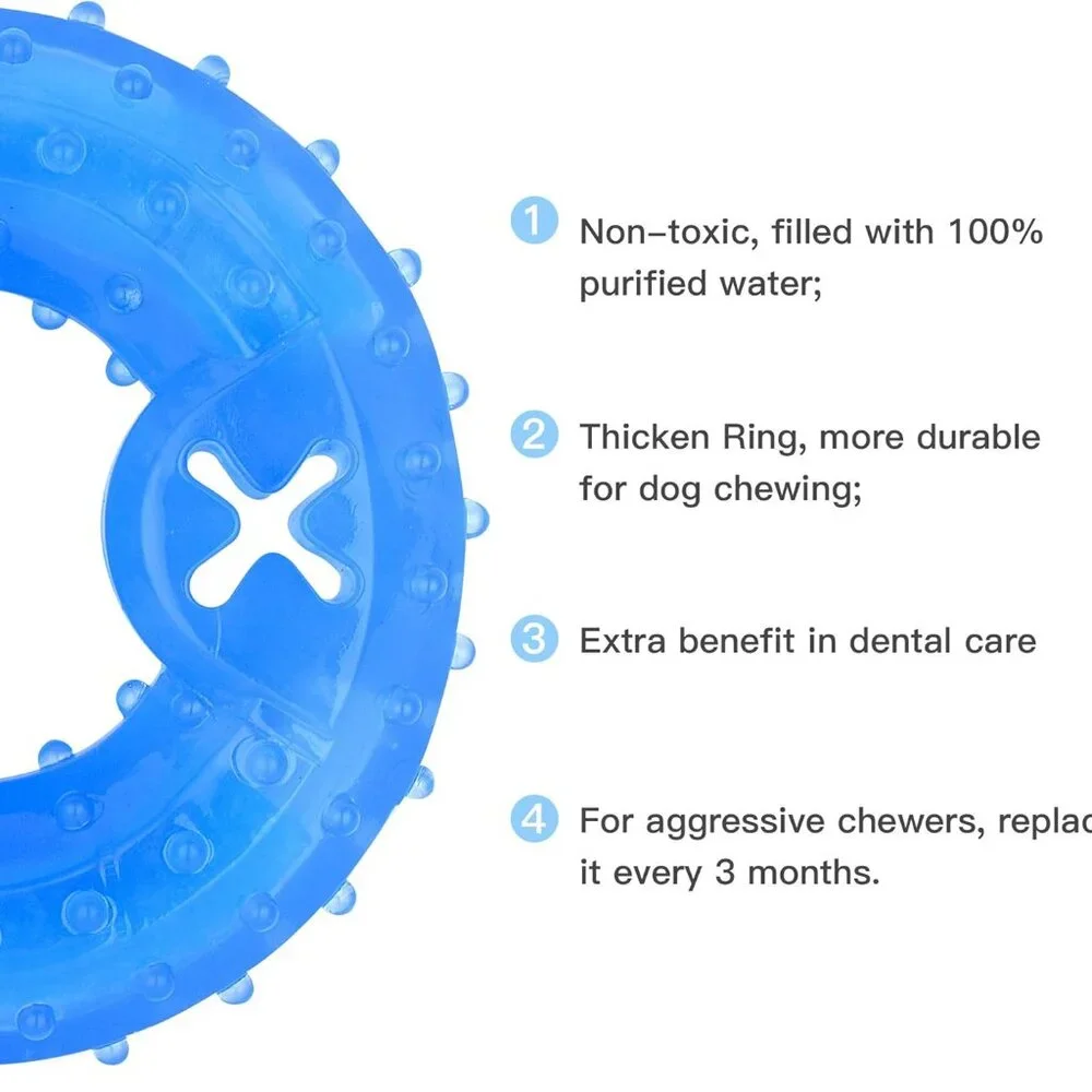 Pet Teether Cooling Chew Toy for Dogs and 2 Puppy KONG Natural Teething Rubber